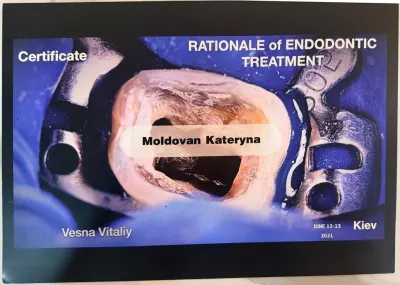 Сертифікат «Rationale of Endodontic Treatment», лектор Віталій Весна, Київ, 2021